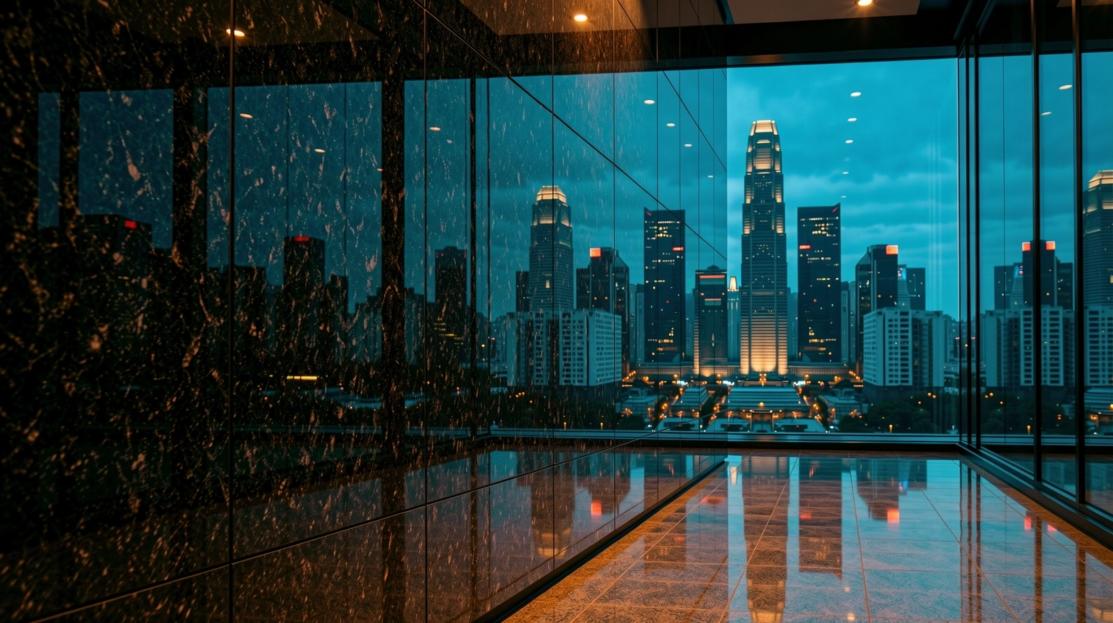 Hong Kong Financial District Skyline