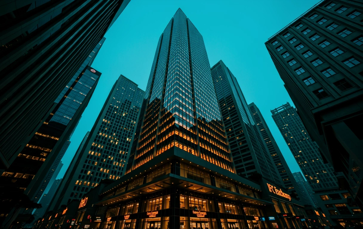Hong Kong Central Financial District at Twilight